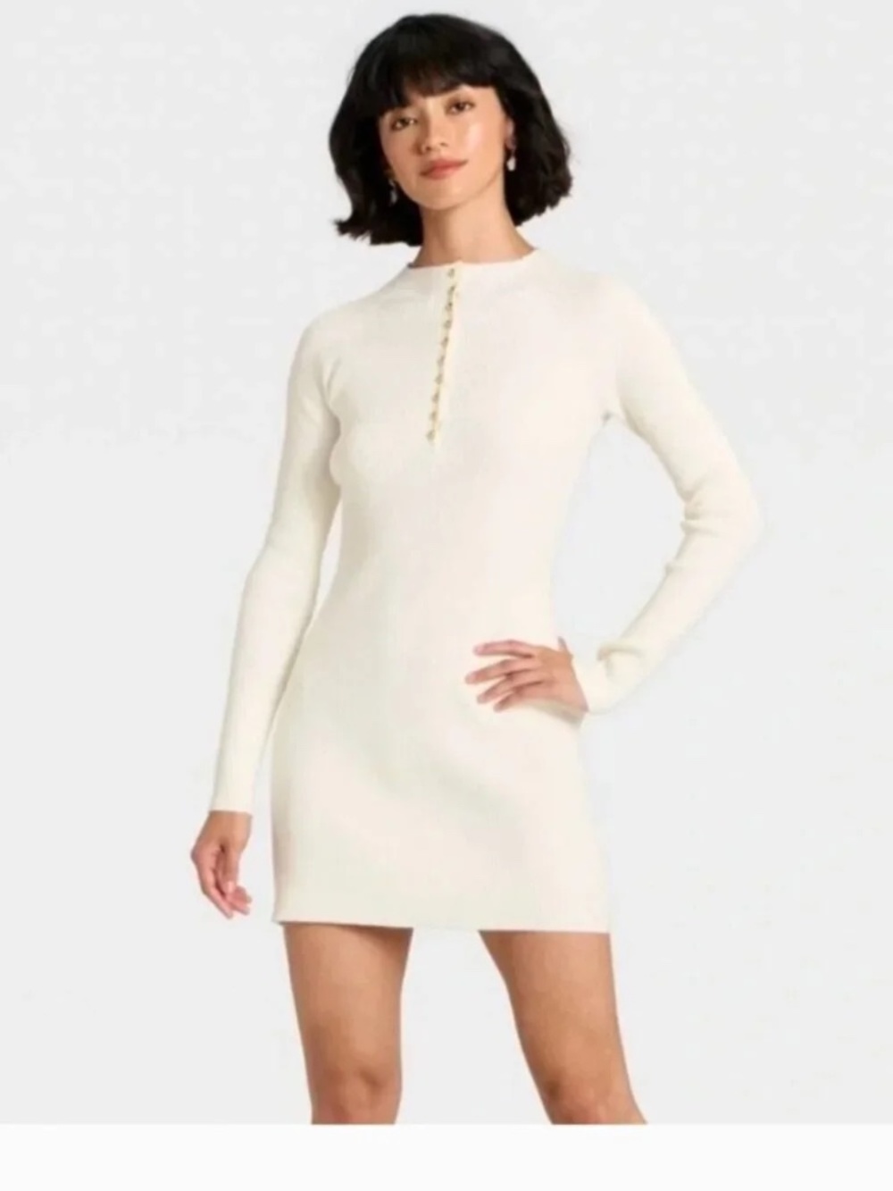 Universal Thread white ribbed sweater dress